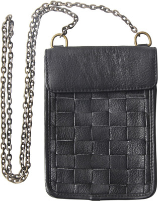 

Tee Ess Girls Evening/Party Black Genuine Leather Sling Bag