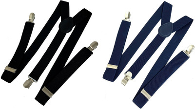 

FashMade Y- Back Suspenders for Men, Women(Black, Blue)
