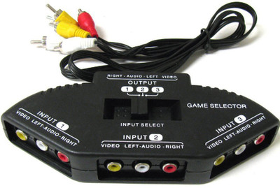 

LipiWorld TV-out Cable 3 In 1 Out Video Audio 3 RCA AV Switch Switcher Signal Converter Splitter Box(Black, For DVD)