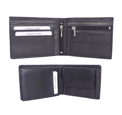 

Maplewood Men Black Genuine Leather Wallet(2 Card Slots)