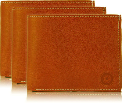 

POLLSTAR Men Tan Genuine Leather Wallet(6 Card Slots)