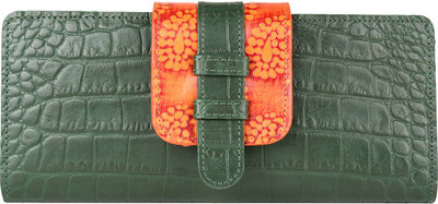 

Holii Women Casual Green Genuine Leather Wallet(1 Card Slot)