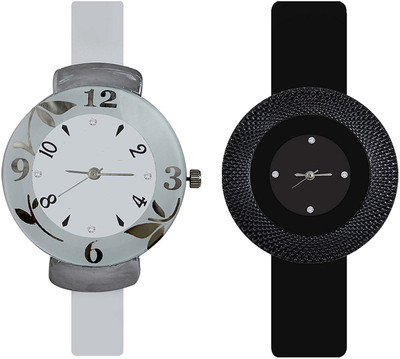 Talgo New Arrival Red Robin Season Special RR239WHCHAKRIBK New Collection ForWhite Round Dial & White Rubber Strep Flower-239 And Chakri Black Dial And Black Rubber Strep Attrective New Fashion RR239WHCHAKRIBK Watch - For Girls