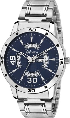 VIOMY BLUE COLOR DIAL DAY & DATE WATCH WITH STAINLESS STEEL CASE AND CHAIN- DD9002 DAY & DATE Watch  - For Men   Watches  (VIOMY)