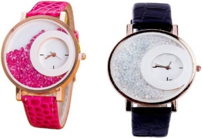 PEPPER STYLE Pink Mxre & Black Mxre Wrist Women's and Girls Analog Watch STYLE 051 Watch  - For Women   Watches  (PEPPER STYLE)