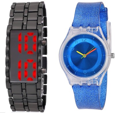 COSMIC LEDSKMEI HEAVY BRACELET WITH RED LIGHT FOR TEENAGERS WITH XYZ-SPARKLING DARK BLUE FEATHER WEIGHT FOR LADIES Watch  - For Boys & Girls   Watches  (COSMIC)