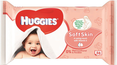 

Huggies Soft Skin Baby Wipes With Vitamin E 56's