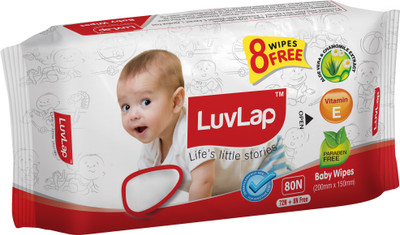 

LuvLap Paraben Free Baby Wet Wipes with Aloe Vera – (72 Wipes + 8 Wipes Free)(80 Pieces)