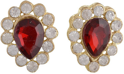 

GOELX Crystal Kundans Maroon pastable for jewelry making/crafts, size 30*20mm, pack of 2