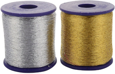 

GOELX Zari Threads Golden and Silver,for beading-jewellery making/ decorations/crafts, Pack of 2