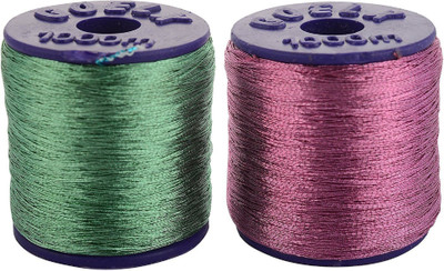 

GOELX Zari Threads Light Green and Light Pink,for beading-jewellery making/ decorations/crafts, Pack of 2