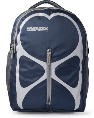 HAVEALOOK PATTERN BLUE GREY 25 L Backpack(Blue), Navy blue