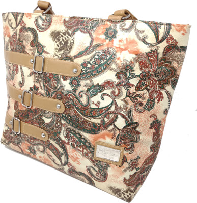 

SM Shopper Women Casual, Formal, Evening/Party Leatherette Bag/Both-Side-printed/Beige Shoulder Bag(Beige, 10 L)
