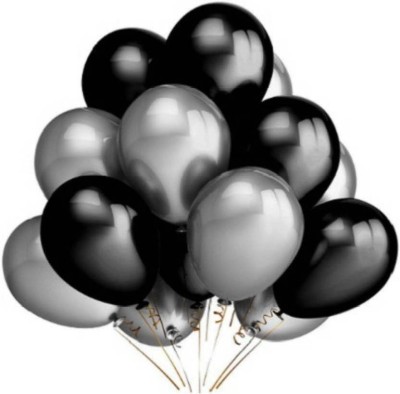 

Theme My Party Solid Solid Black Silver Balloon (Black, Silver, Pack of 50) Balloon(Multicolor, Pack of 50)