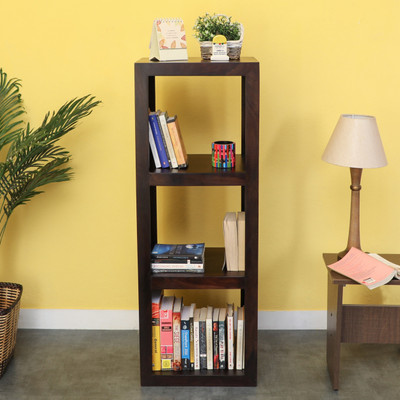 

TimberTaste Leo Solid Wood Open Book Shelf(Finish Color - Dark Wlanut)