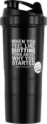 

My 60 Minutes Gym Shaker 500 ml Shaker(Pack of 1, Black)