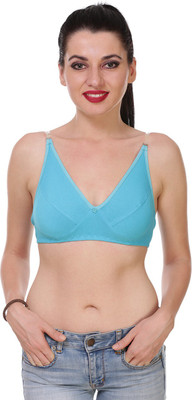 Pankhurry Women Full Coverage Non Padded Bra(Blue)