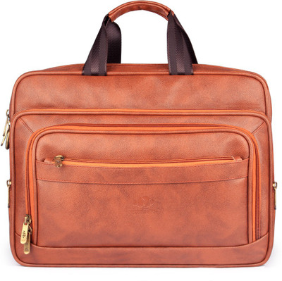 

The Clownfish Executive Laptop Briefcase Medium Briefcase - For Men & Women(Cinnamon)