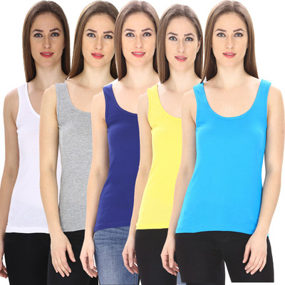 FRISKERS Casual Sleeveless Solid Women Multicolor Top