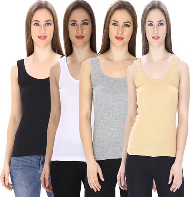 FRISKERS Casual Sleeveless Solid Women Multicolor Top