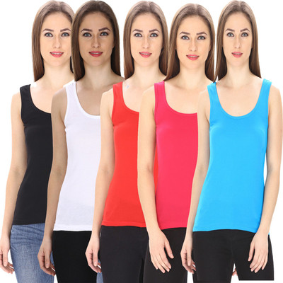 FRISKERS Casual Sleeveless Solid Women Multicolor Top