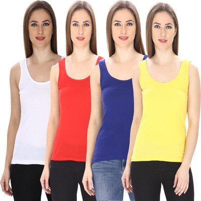 FRISKERS Casual Sleeveless Solid Women Multicolor Top