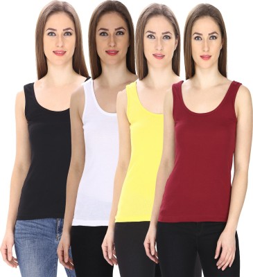 FRISKERS Casual Sleeveless Solid Women Multicolor Top