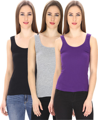FRISKERS Casual Sleeveless Solid Women Multicolor Top