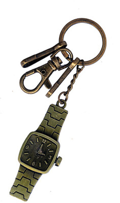 

One Point Collections Vintage Metal Watch Keychain | Key chain | Keyring | Key ring For Car Bike Home Keys, Black Locking Key Chain(Gold)