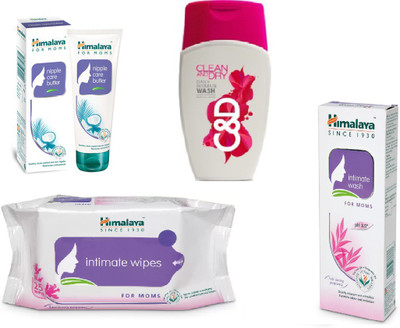 

Himalaya Nipple Care Butter, Clean And Dry, Intimate Wipes, Intimate Wash(Set of 4)