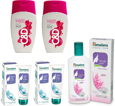 

Himalaya Clean And Dry, Nipple Care Butter, Intimate Wash(Set of 5)