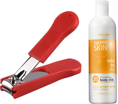 

Oriflame Sweden Happy Skin Nourishing Body Milk Extra Dry Skin 400ml (23733) With Nail Cutter(Set of 2)