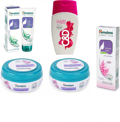 

Himalaya Anti Rash Cream, Clean And Dry, Soothing Body Butter, Intimate Wash(Set of 5)