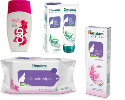 

Himalaya Clean And Dry, Anti Rash Cream, Intimate Wipes, Intimate Wash(Set of 4)