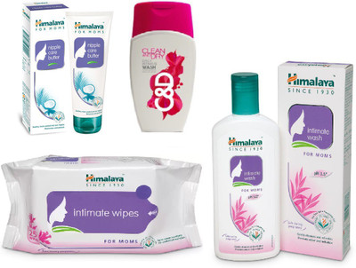 

Himalaya Nipple Care Butter, Clean And Dry, Intimate Wipes, Intimate Wash(Set of 4)