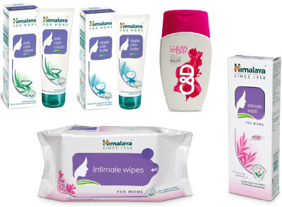 

Himalaya Anti Rash Cream, Nipple Care Butter, Clean And Dry, Intimate Wipes, Intimate Wash(Set of 5)