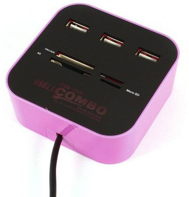 

techdeal 3 Port Combo Pink USB Hub(Pink)