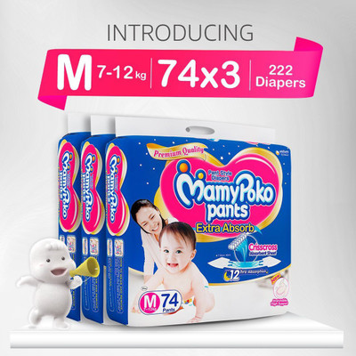 

MamyPoko 74X3 - M(222 Pieces)
