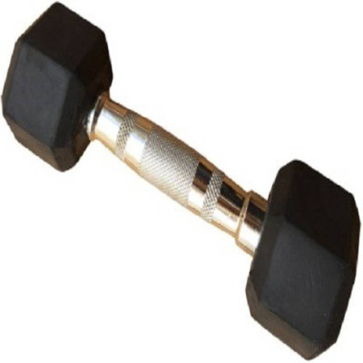 

Credence Imported Hexagonal Rubber Coated Fixed Weight Dumbbell(7.5 kg), Black;silver