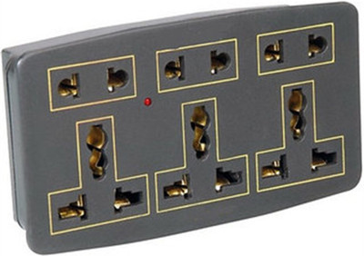 

WOWSOME MULTI PLUG 3 Pin Universal 6 Sockets Multi plug Black 6 A Three Pin Socket