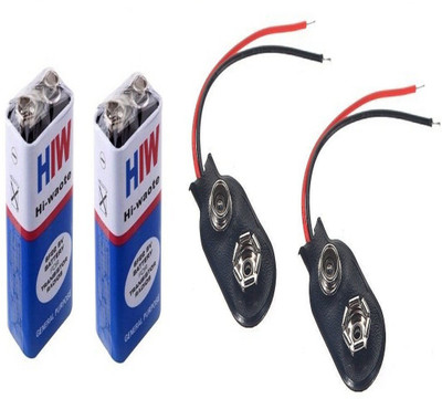 

TechWiz Hi - Watt Battery With Battery Clip Connector (Pack Of 2 Pcs) Educational Electronic Hobby Kit
