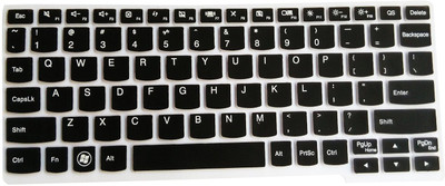 Saco Silicone Chiclet Protector Cover Fit For Lenovo Yoga 300 80M0003WIN Laptop Keyboard Skin Transparent, Black Saco Computer Peripherals