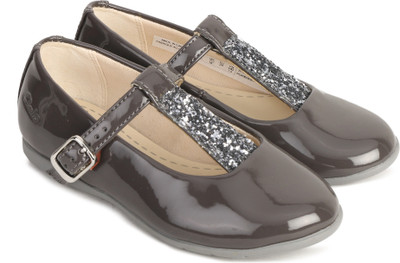 

Clarks Girls Slip on Ballerinas(Grey, Gun metal