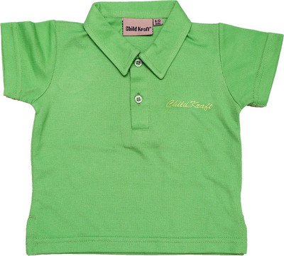 

Childkraft Boys Solid T Shirt(Green, Pack of 1, Parrot green