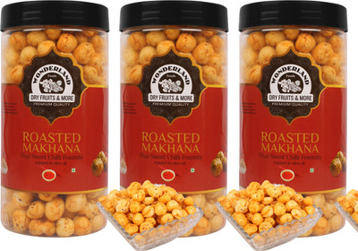 

Wonderland Makhana Roasted Thai Sweet ChillI Foxnuts (Pack of 3-100g Each) Assorted Nuts(300 g, Mason Jar)