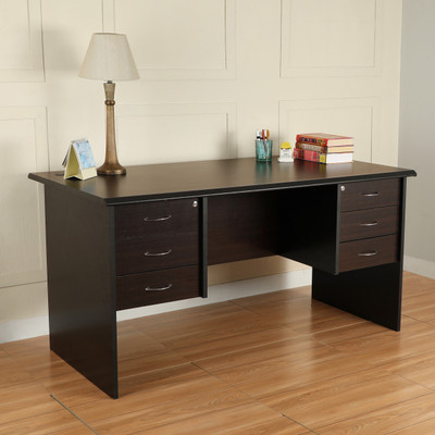

Eros Executive Engineered Wood Office Table(Free Standing, Finish Color - Walnut)