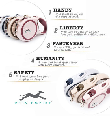 

pets empire Retractable Dog Leash Durable Dog Strap Belt Up to 10 Feet Long for Small Pet Roaming (10 Feet) 304.8 cm Dog Martingale Leash(Multicolor)