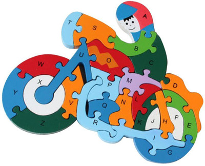 

Funwood Games Exclusive 26 Pieces Wooden Motor Bike Puzzle Toy With A-Z English Alphabet and Numbers Puzzle for Kids(1 Pieces)