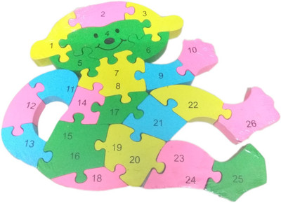 

Funwood Games Exclusive 26 Pieces Wooden Colorful Monkey Puzzle Toy With A-Z English Alphabet and Numbers Puzzle for Kids(1 Pieces)