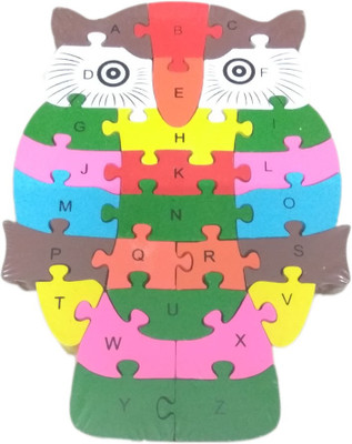 

Funwood Games Exclusive 26 Pieces Wooden Colorful & Wise Owl Toy With A-Z English Alphabet and Numbers Puzzle for Kids(1 Pieces)